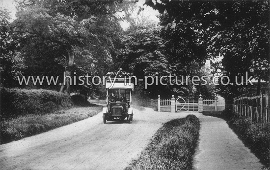 Bus at Park Entrance, Great Waltham, Essex. c.1907